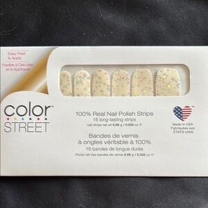 Color Street Nail Polish Strips - Cream with Multicolor Stars